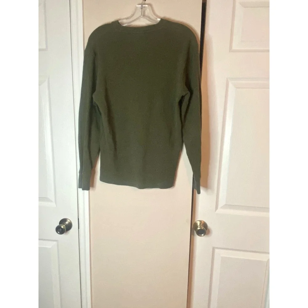 Polo Ralph Lauren Mens Waffle Knit Thermal Sleep Shirt Olive Green Red Pony M